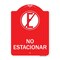 Signmission Spanish Parking No Estacionar No Parking W/ Graphic, Red & White Aluminum Sign, 18" H, RW-1824-22882 A-DES-RW-1824-22882 - alternate 1